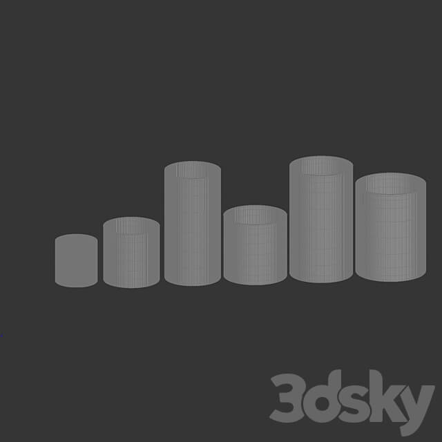 Concretika Collection of Planters Cylinder Surface Om 3D Models 3DSKY