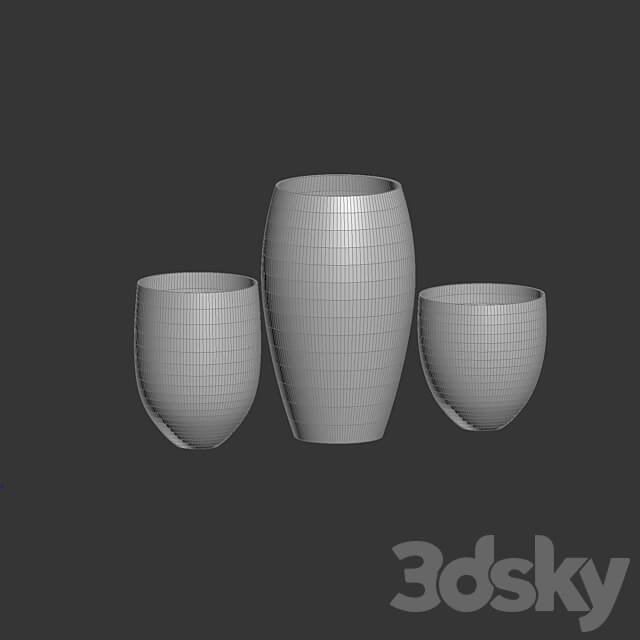 CONCRETIKA collection of planters BARREL surface OM 3D Models 3DSKY