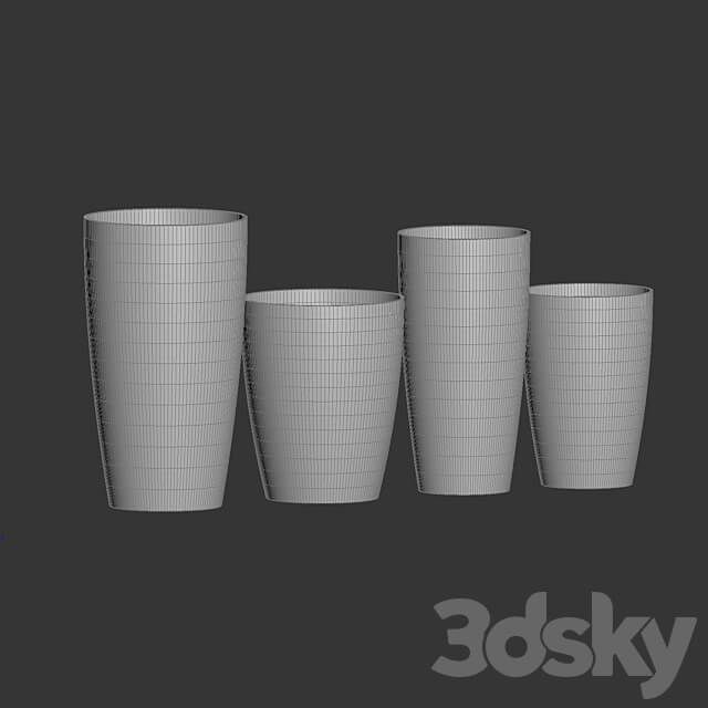 CONCRETIKA collection of planters CONUS surface OM 3D Models 3DSKY