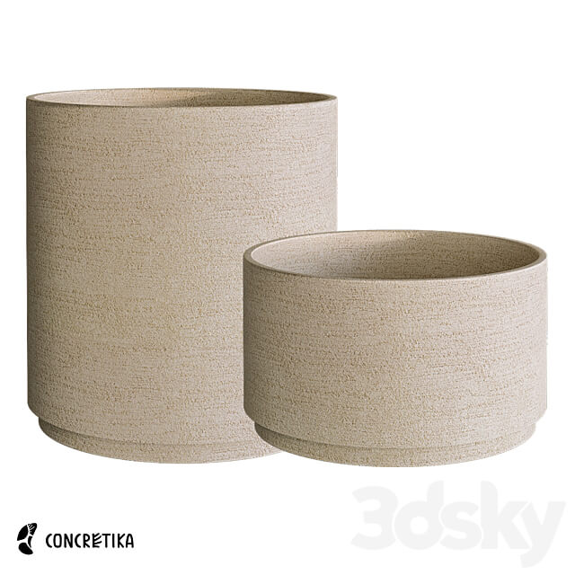 CONCRETIKA collection of planters CYLINDER XL surface OM 3D Models 3DSKY