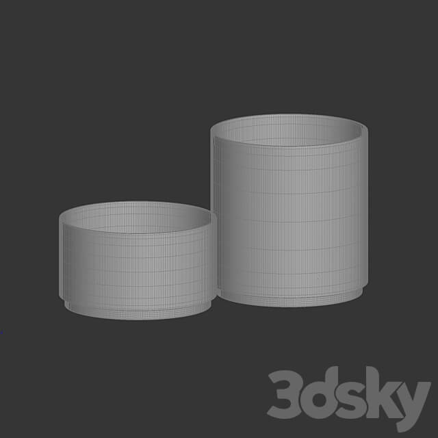 CONCRETIKA collection of planters CYLINDER XL surface OM 3D Models 3DSKY