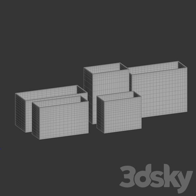 CONCRETIKA DEVIDER surface collection planter OM 3D Models 3DSKY