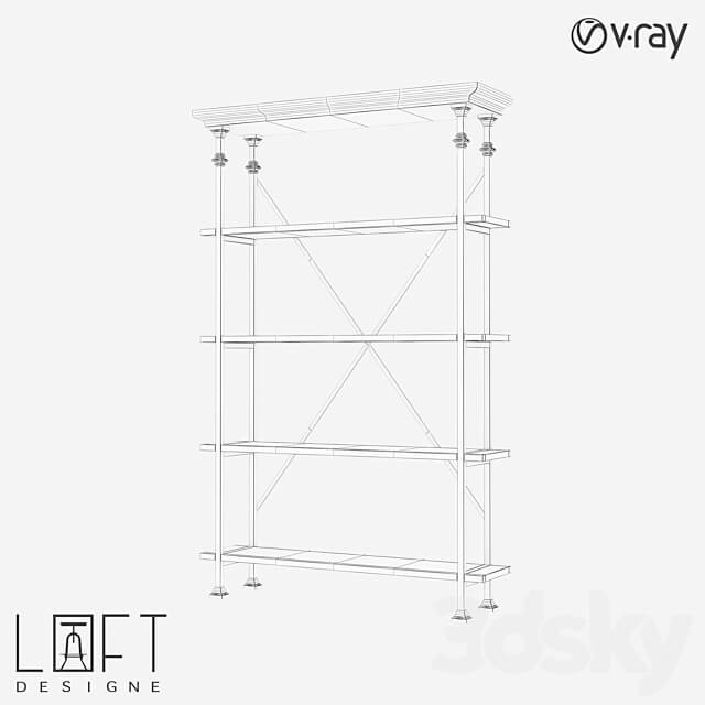 Shelving unit LoftDesigne 7091 model 3D Models 3DSKY