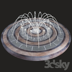 Round fountain dry Urban environment 3D Models 