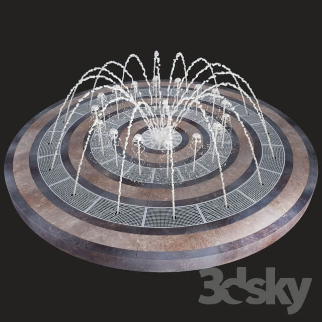 Round fountain dry Urban environment 3D Models