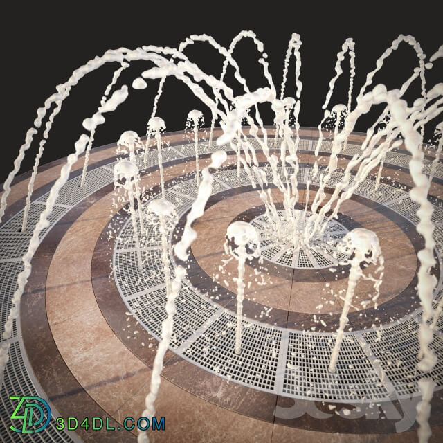 Round fountain dry Urban environment 3D Models