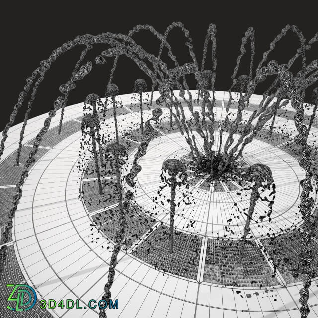 Round fountain dry Urban environment 3D Models