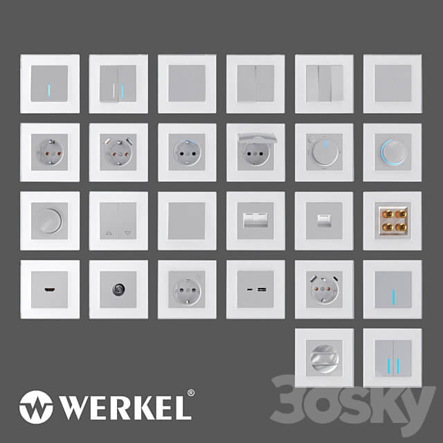 OM Sockets and switches Werkel silver Miscellaneous 3D Models 3DSKY