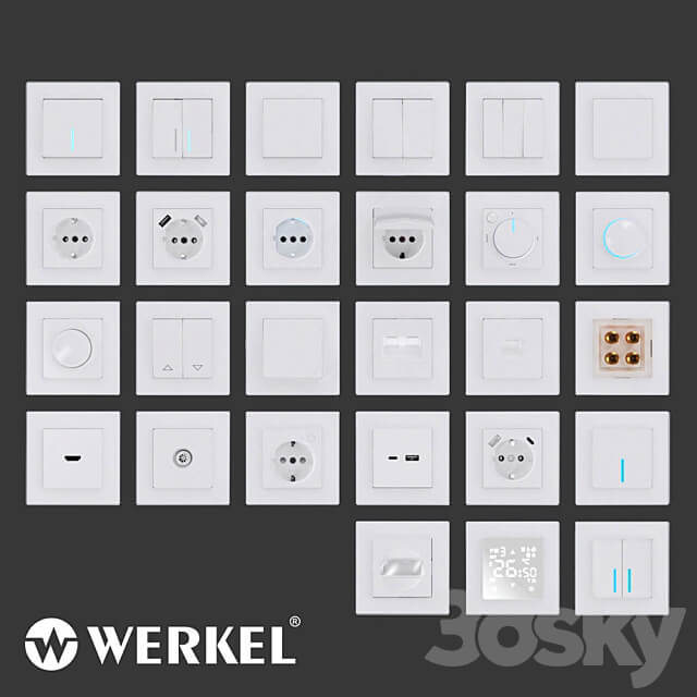 OM Sockets and switches Werkel white Miscellaneous 3D Models 3DSKY