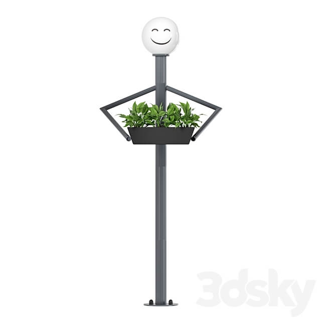 Park LED lamp Stolb Human Smile Plant 3D Models 3DSKY