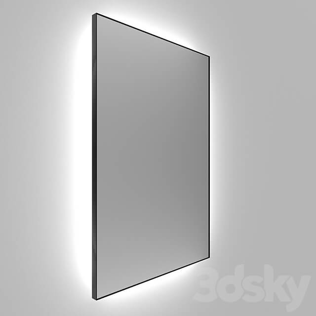 Rectangular mirror in an aluminum frame Iron Talon with illumination 3D Models 3DSKY