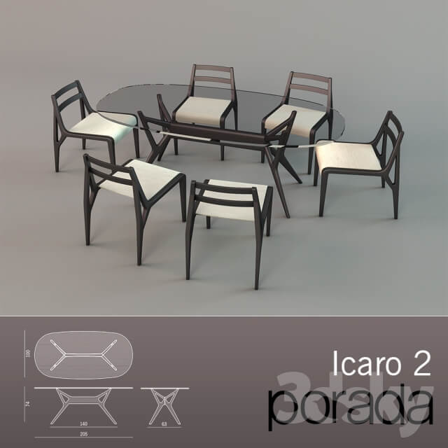 Table Chair Porada. Icaro 2