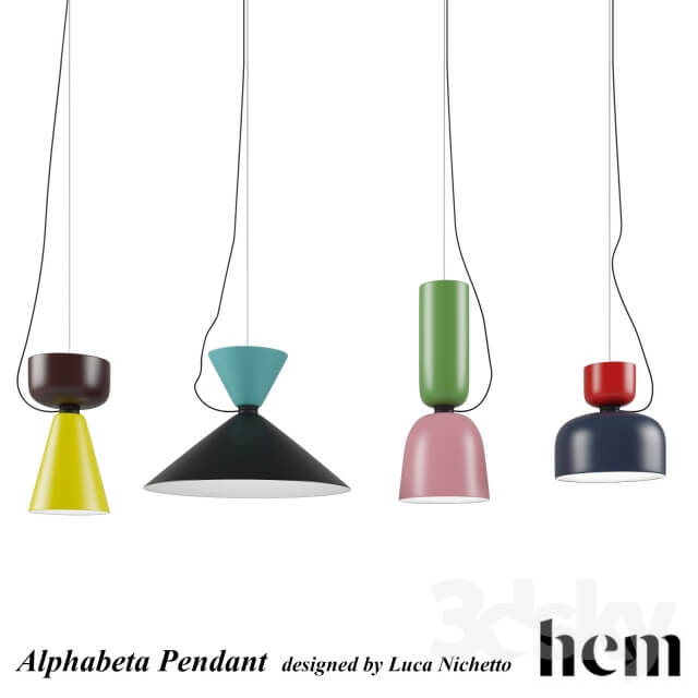Alphabeta pendant designed by Luca Nichetto Pendant light 3D Models