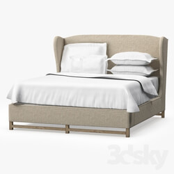 Bed Restoration Hardware FRENCH WING UPHOLSTERED BED WITHOUT FOOTBOARD 