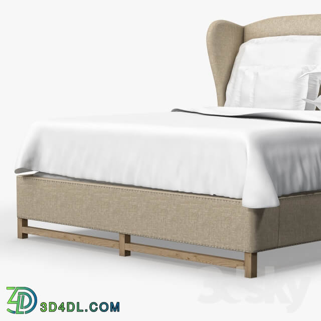 Bed Restoration Hardware FRENCH WING UPHOLSTERED BED WITHOUT FOOTBOARD