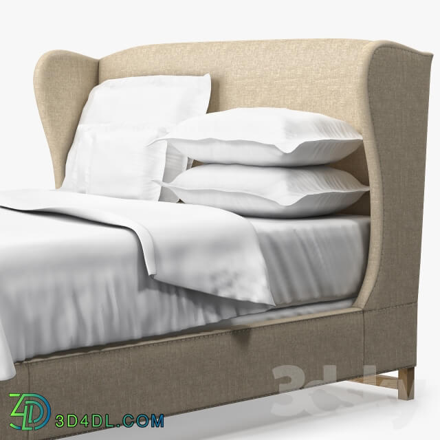 Bed Restoration Hardware FRENCH WING UPHOLSTERED BED WITHOUT FOOTBOARD