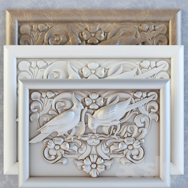 painting decor on the wall panels moldings