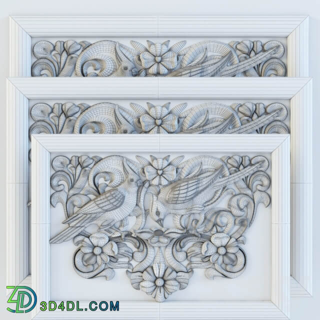 painting decor on the wall panels moldings