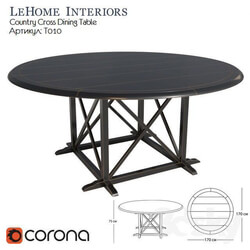 LeHome Country Cross Dining Table 