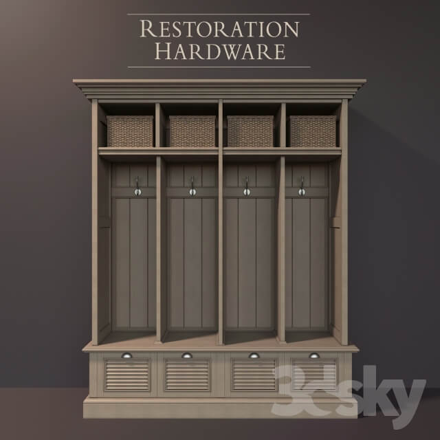 Wardrobe quot RH SHUTTER 4 BIN ENTRY LOCKER quot 3D Models