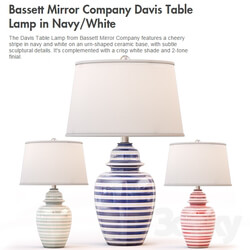 Bassett Mirror Company Davis Table Lamp in NavyWhite 