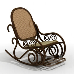 Wickerwork armchair rocking chair 