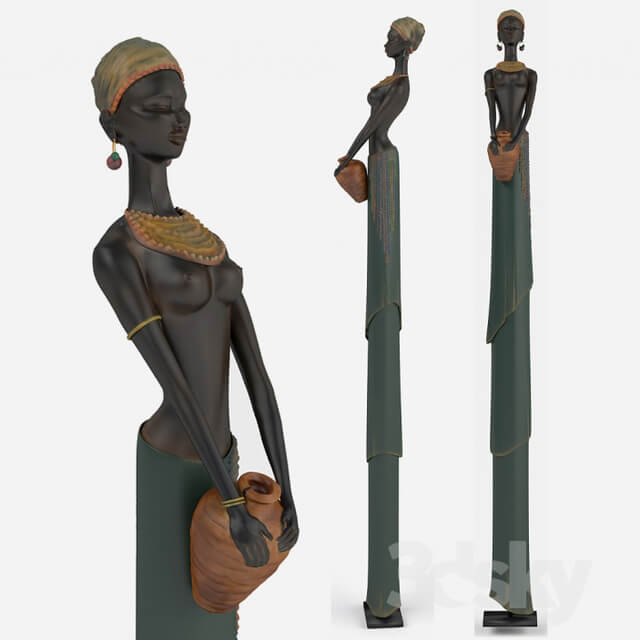 Other decorative objects Statuette of an African female occupation