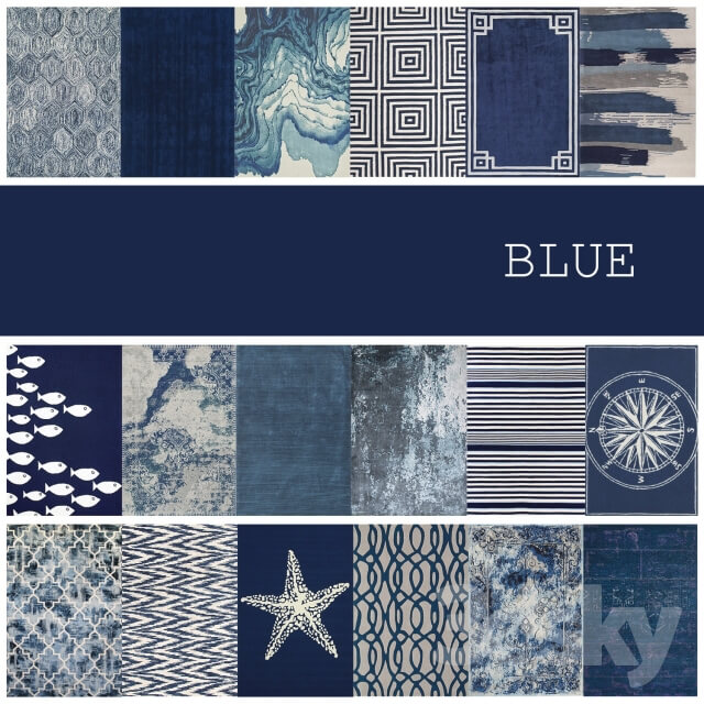18 carpets in color BLUE