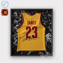 Other decorative objects Lebron James jersey in frame Mike LeBron James in the frame 
