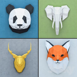 Other decorative objects A set of decorative heads Polygonal paper 