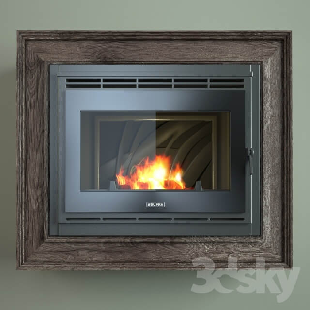 French fireplace insert glass Tertio 74