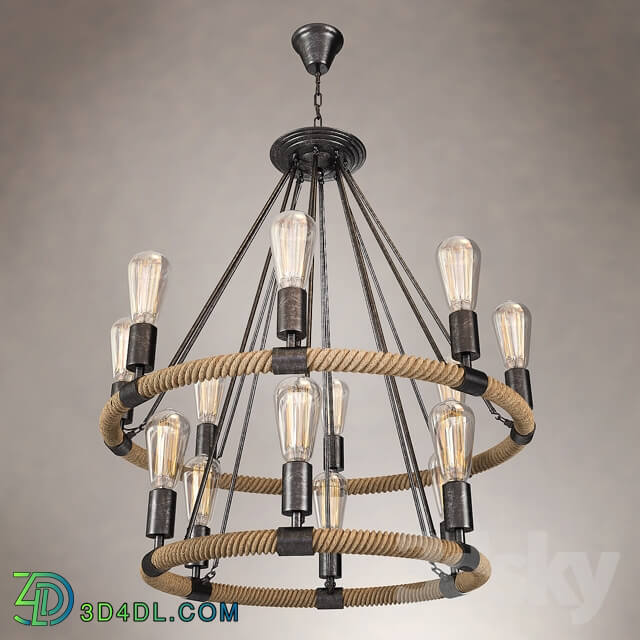 Round type hanging lamp loft Country