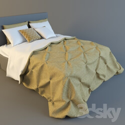Bed bedspread with tucks 