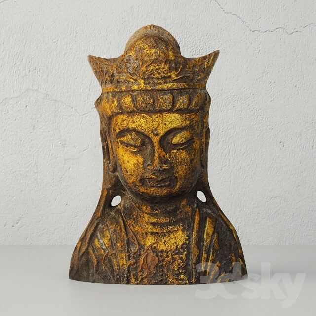 Other decorative objects Gold Leafed Metal Buddha Head