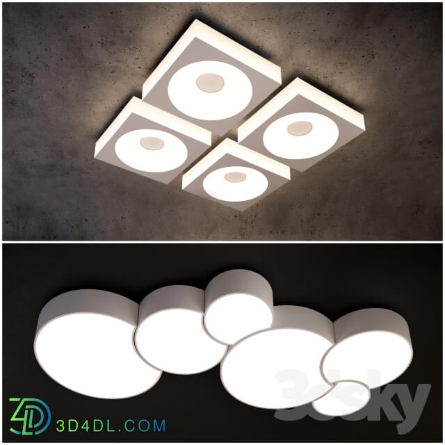 Fixtures. Collection 3 Ceiling lamp 3D Models