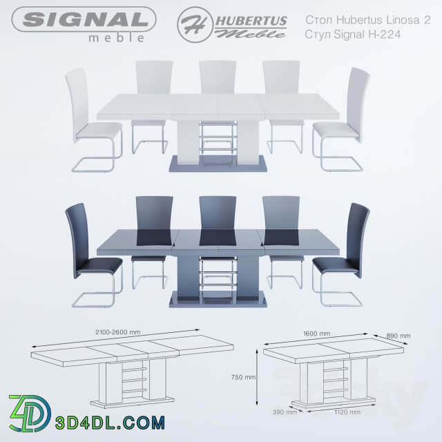 Table Chair Table 2 Linosa Hubertus meble Chair H 224 Signal