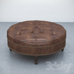 Vintage Large Round Ottoman 