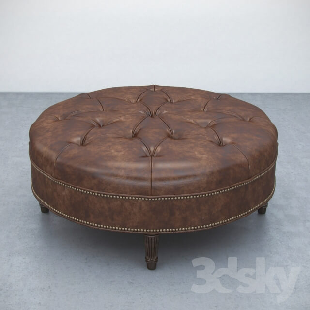 Vintage Large Round Ottoman