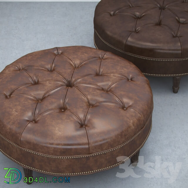 Vintage Large Round Ottoman