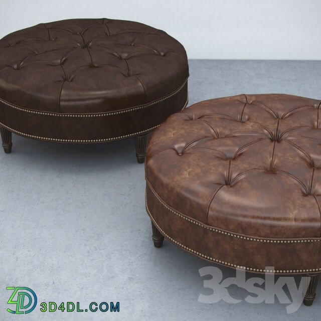 Vintage Large Round Ottoman