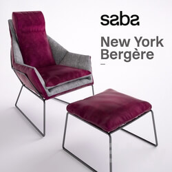 New York Bergere by Saba Italia Armchair and Pouf 