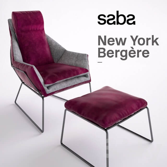 New York Bergere by Saba Italia Armchair and Pouf