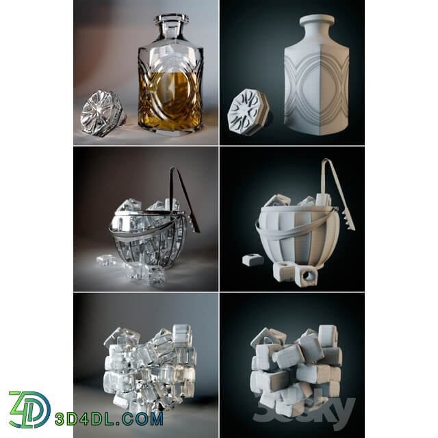 quot Set for whiskey with ice bucket quot quot Whiskey set with ice bucket quot