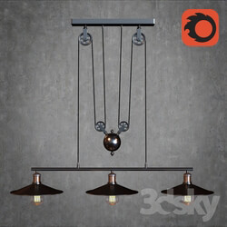 American steampunk lamp Pendant light 3D Models 