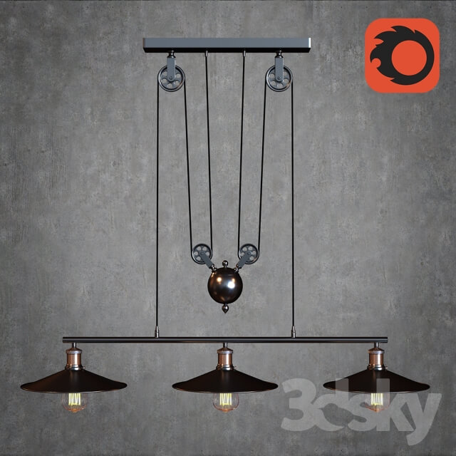 American steampunk lamp Pendant light 3D Models