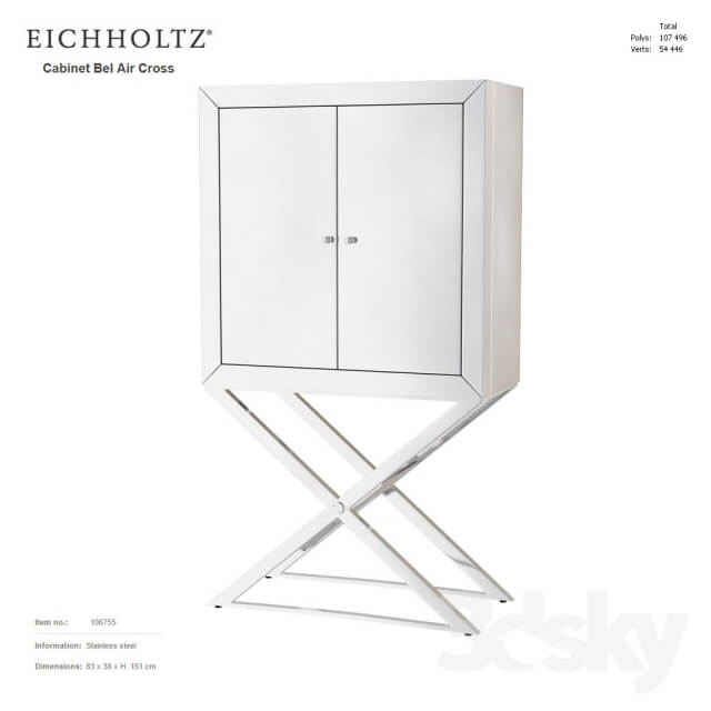 Sideboard Chest of drawer EICHHOLTZ Cabinet Bel Air Cross 106755