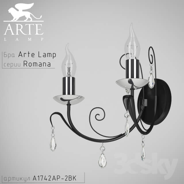 Sconce Lamp Arte Romana A1742AP 2BK