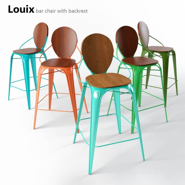 Louix bar stool with spinkoy Louix bar chair with backrest