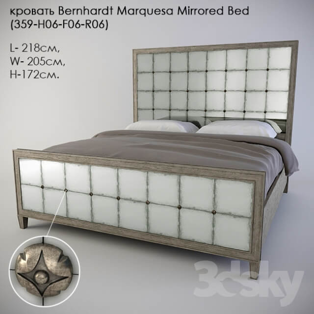 Bed Bed Bernhardt Marquesa Mirrored Bed 359 H06 F06 R06 