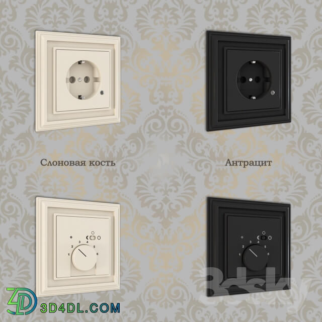 Miscellaneous Outlets and switches Abb Dynasty anthracite and ivory
